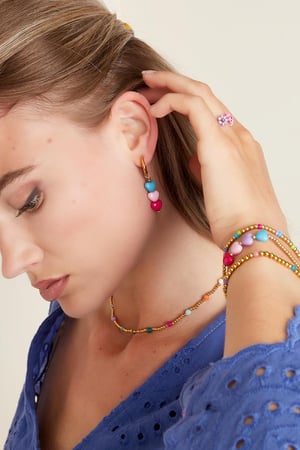 Bunte Herz-Ohrringe - #summergirls-Kollektion Rosa Edelstahl h5 Bild2
